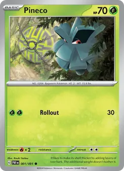 Pineco, card 001 from Paldean Fates