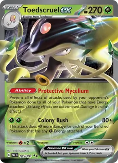 Toedscruel ex, card 005 from Paldean Fates