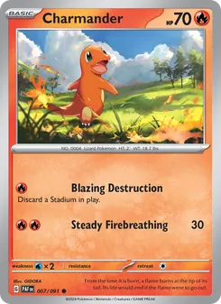 Charmander, card 007 from Paldean Fates