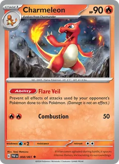 Charmeleon, card 008 from Paldean Fates