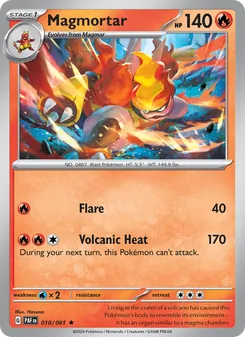 Magmortar, card 010 from Paldean Fates