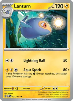 Lanturn, card 021 from Paldean Fates