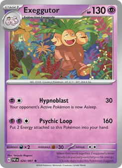 Exeggutor, card 024 from Paldean Fates
