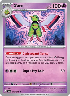Xatu, card 026 from Paldean Fates