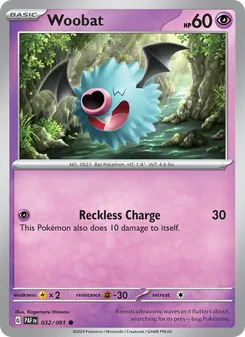 Woobat, card 032 from Paldean Fates