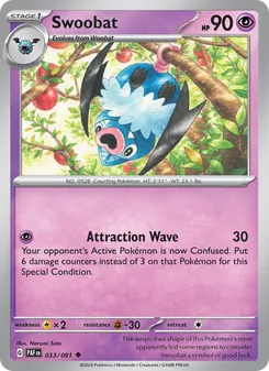 Swoobat, card 033 from Paldean Fates