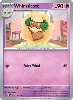 Whimsicott, card 035 from Paldean Fates