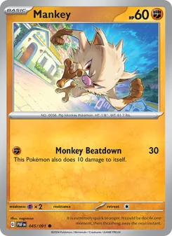 Mankey, card 045 from Paldean Fates