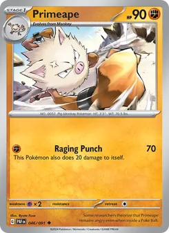 Primeape, card 046 from Paldean Fates