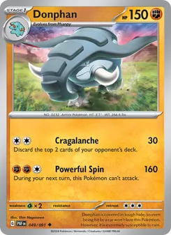 Donphan, card 049 from Paldean Fates