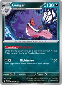Gengar, card 057 from Paldean Fates