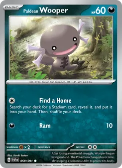 Paldean Wooper, card 058 from Paldean Fates