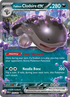 Paldean Clodsire ex, card 059 from Paldean Fates