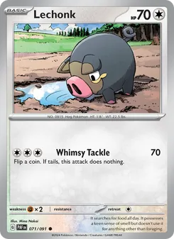 Lechonk, card 071 from Paldean Fates