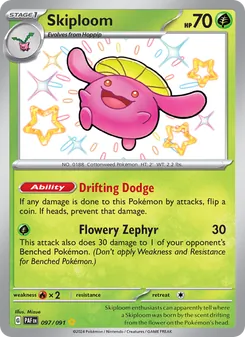 Skiploom, card 097 from Paldean Fates