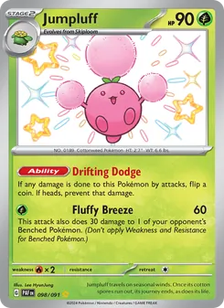 Jumpluff, card 098 from Paldean Fates