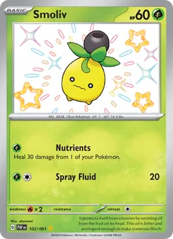 Smoliv, card 102 from Paldean Fates