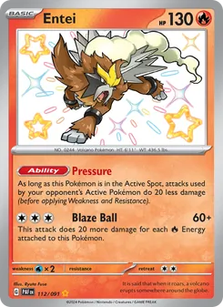 Entei, card 112 from Paldean Fates