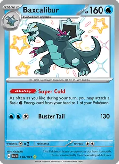 Baxcalibur, card 130 from Paldean Fates