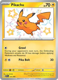 Pikachu, card 131 from Paldean Fates