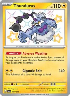 Thundurus, card 139 from Paldean Fates