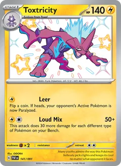 Toxtricity, card 141 from Paldean Fates