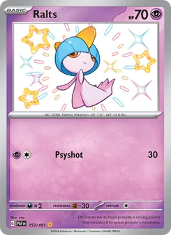 Ralts, card 153 from Paldean Fates