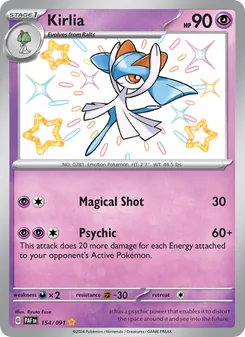 Kirlia, card 154 from Paldean Fates