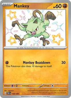 Mankey, card 169 from Paldean Fates