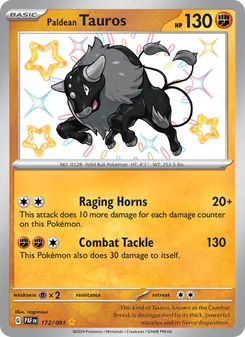 Paldean Tauros, card 172 from Paldean Fates