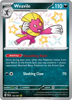 Weavile, card 183 from Paldean Fates