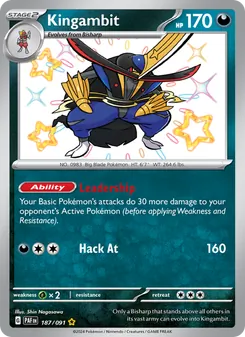 Kingambit, card 187 from Paldean Fates