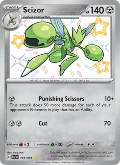 Scizor, card 191 from Paldean Fates