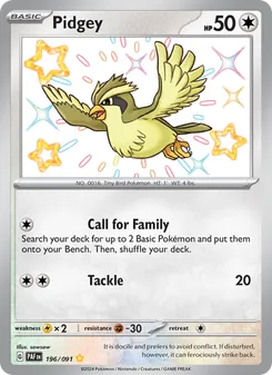 Pidgey, card 196 from Paldean Fates