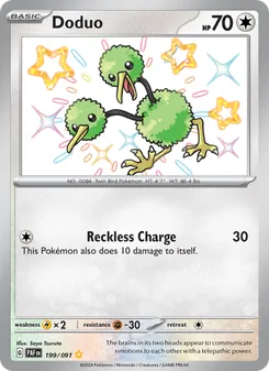 Doduo, card 199 from Paldean Fates