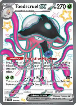 Toedscruel ex, card 213 from Paldean Fates