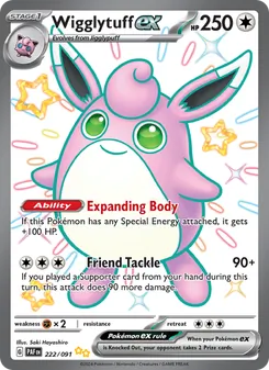 Wigglytuff ex, card 222 from Paldean Fates