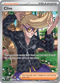 Clive, card 227 from Paldean Fates