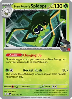 Team Rocket's Spidops, card 020 from Destined Rivals