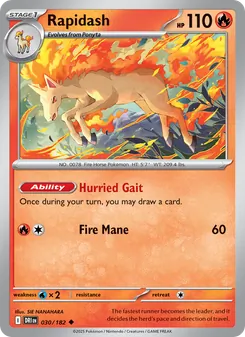 Rapidash, card 030 from Destined Rivals