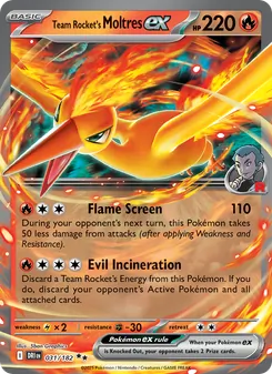 Team Rocket's Moltres ex, card 031 from Destined Rivals