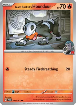 Team Rocket's Houndour, card 037 from Destined Rivals