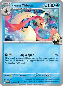 Cynthia's Milotic, card 053 from Destined Rivals