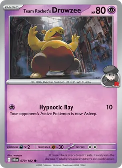 Team Rocket's Drowzee, card 079 from Destined Rivals