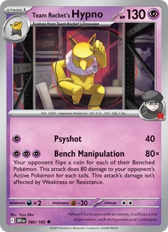 Team Rocket's Hypno, card 080 from Destined Rivals