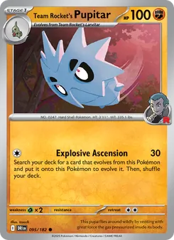 Team Rocket's Pupitar, card 095 from Destined Rivals