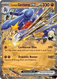 Cynthia's Garchomp ex, card 104 from Destined Rivals