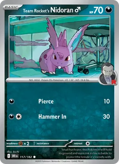 Team Rocket's Nidoran♂, card 117 from Destined Rivals
