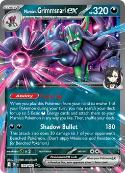Marnie's Grimmsnarl ex, card 136 from Destined Rivals