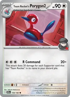 Team Rocket's Porygon2, card 154 from Destined Rivals